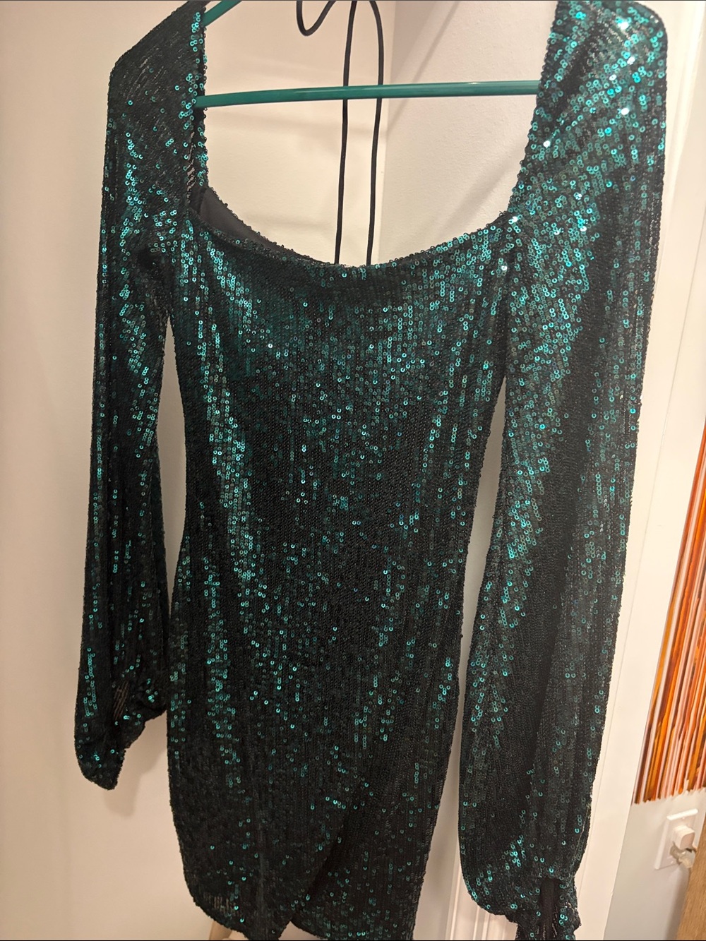 Lucy in the Sky Teal Sequin Long Sleeve Mini Dress